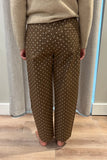 Polka Dot brown barrel pants