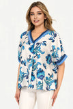 Bridget top blue two tone blouse