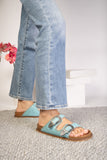 Corkys Footwear Atta Girl Teal slip on sandals