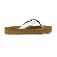 tidewater sandal white braided flip flop
