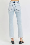 Light blue jeans on a white background