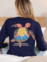 simply southern long sleeve t shirt, turtle with waves tracking 
