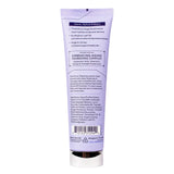 Purple skincare tube with text on a white background
