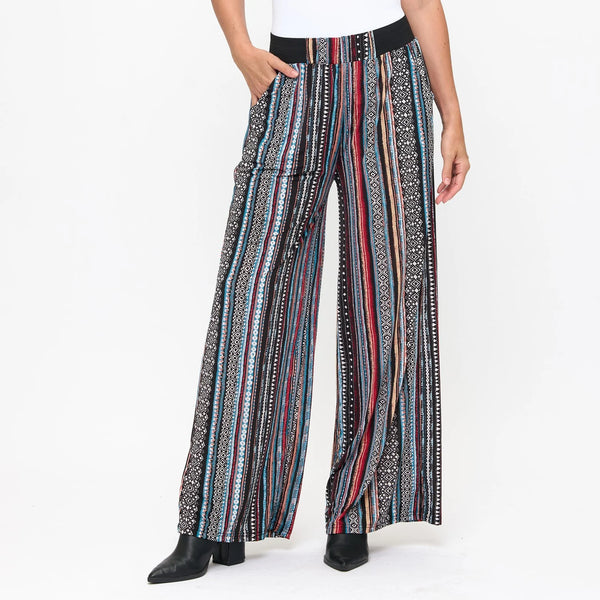 Magic Pants colorful lines black pantz