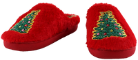 slippers red with christmas trees
