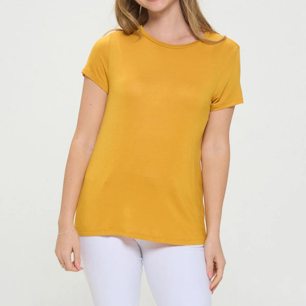 Kasey Crew neck blouse mustard yellow