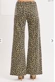 Risen Leopard Jeans Mid Rise Wide Leg