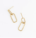 Narelle waterproof textured oval hoop earring gold