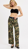 Risen Slouchy wide straight jeans Camo