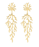 Gold coral dangle earrings