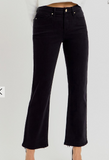 Risen Black High Rise Crop Straight Pants