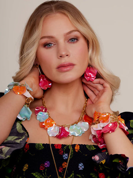 Lucy Necklace iridescent petals Multiple Color Options