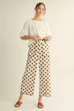 Mocha scalloped pants polka dot