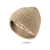 Satin Lined beanie sand color