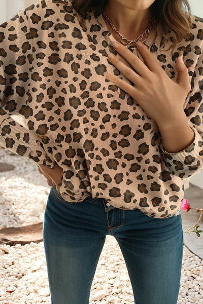 Leopard Print Dolman Sleeve sweater