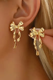 Gold Bow knot gold plated earrings