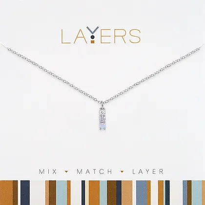 Layers Silver Petite Blue Trio Layers Necklace