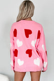 Pink Pearl Embellished heart pink sweater