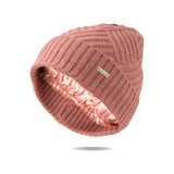 Satin Lined beanie pink