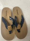 Tidewater Sandals Flip Flops Navy Braided
