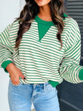 Bright Green striped pullover top