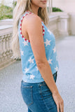 Fourth of July rounded neck tank top