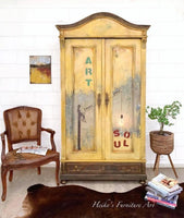 dixie belle rebel yellow chalk mineral paint furniture armoire