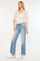Kan Can Mid  Rise  true straight jeans medium wash