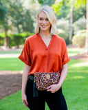 Leopard crossbody bag with tassel
