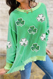 Saint Patrick's Day Sequin Clover Sweatshirt