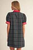 Plaid Shift Dress Hunter Green