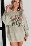 Holly Jolly corded sweatshirt green