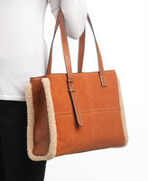 Sherpa Tote by Simply Noelle whiskey/light brown