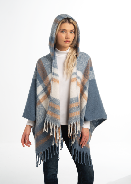 Bonfire hooded wrap blue/khaki