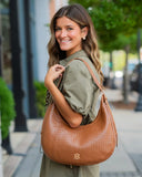 Caroline Hill Winslow Curved Bag Woven Saddle
