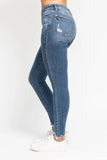 Judy Blue High Waist Skinny Jeans with Shark Bite Hem