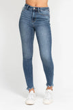 Judy Blue High Waist Skinny Jeans with Shark Bite Hem