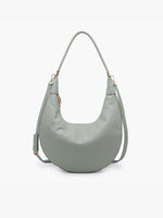 Jen and Co Alex crescent shoulder bag vegan Sage Green