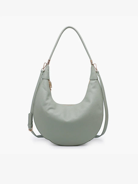 Jen and Co Alex crescent shoulder bag vegan Sage Green