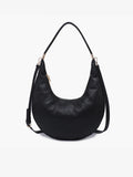 Jen and Co Alex crescent shoulder bag vegan Black