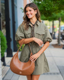 Caroline Hill Winslow Curved Bag Woven Saddle
