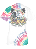 Simply Southern sunkissed tie dye tshirt with waves and palm trees