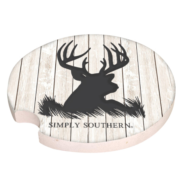 simply southern deer head car coaster