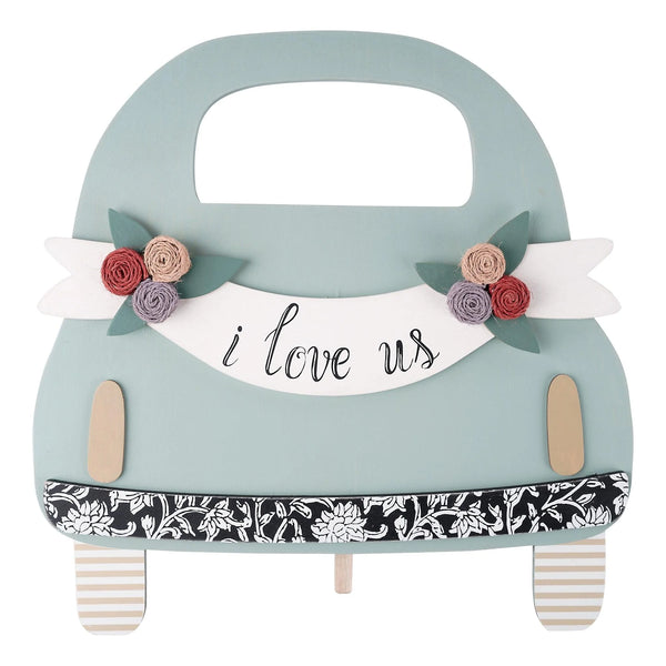 glory haus i love us car wedding topper