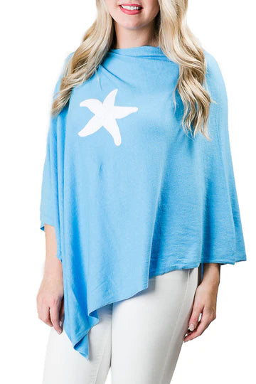 Light Blue starfish poncho