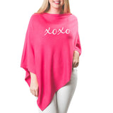 Poncho pink with xoxo