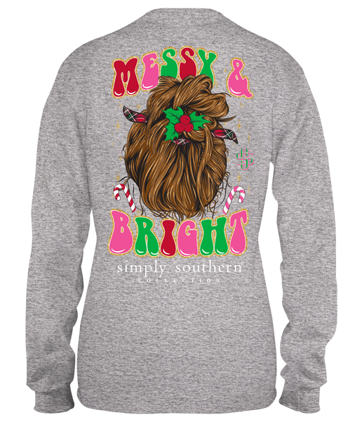 Simply Southern Long Sleeve Messy and Bright tshirt